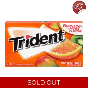 Trident Gum Tropical Twist - Sugar Free Chewing-Gum 14 Sticks Pack